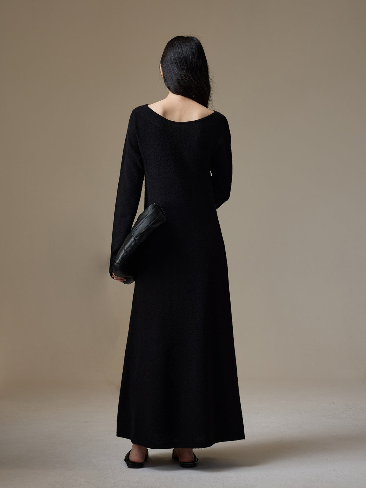 Wool A-Line Long Dress