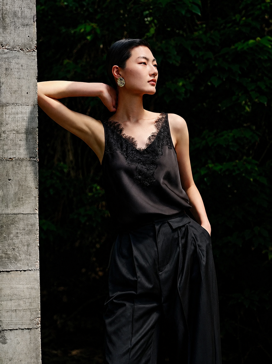 Lace Trim Satin Camisole