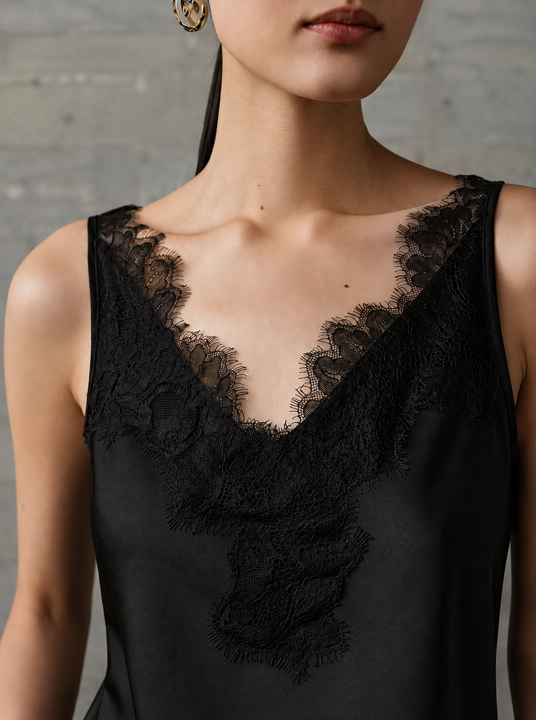 Lace Trim Satin Camisole