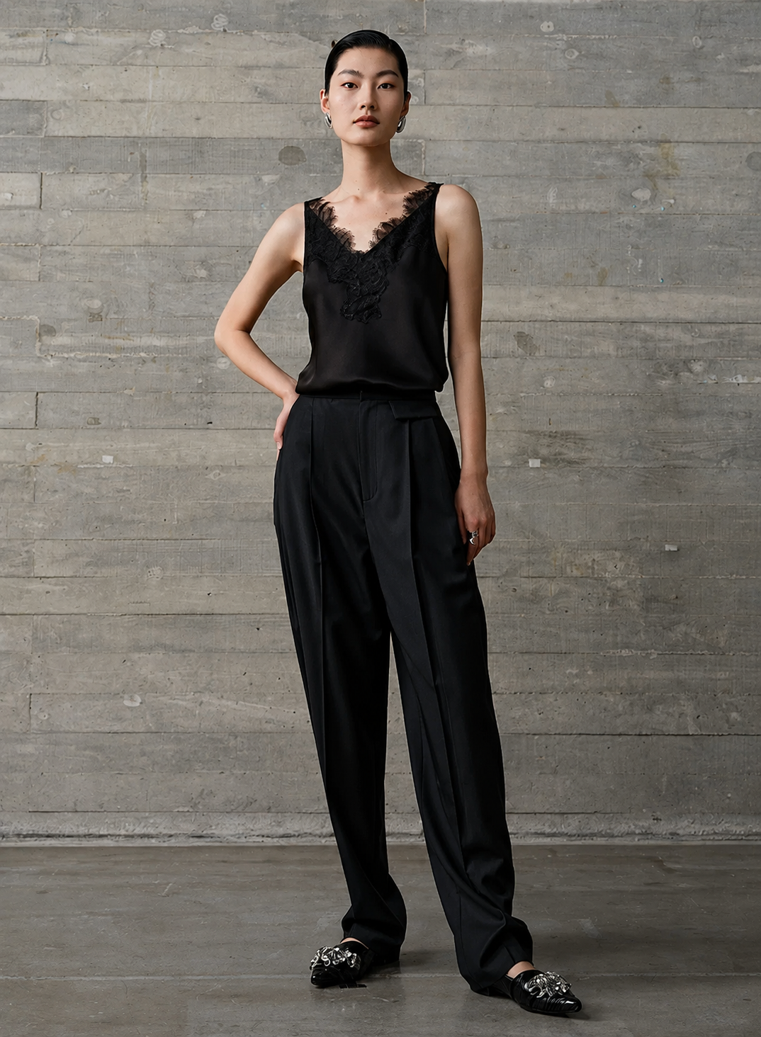 Lace Trim Satin Camisole