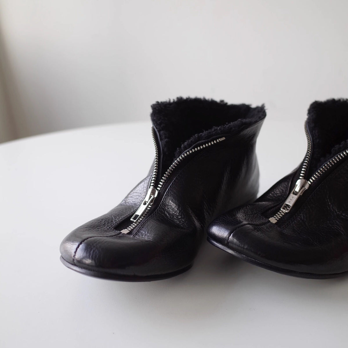 Shearling Zip Ankle Boots