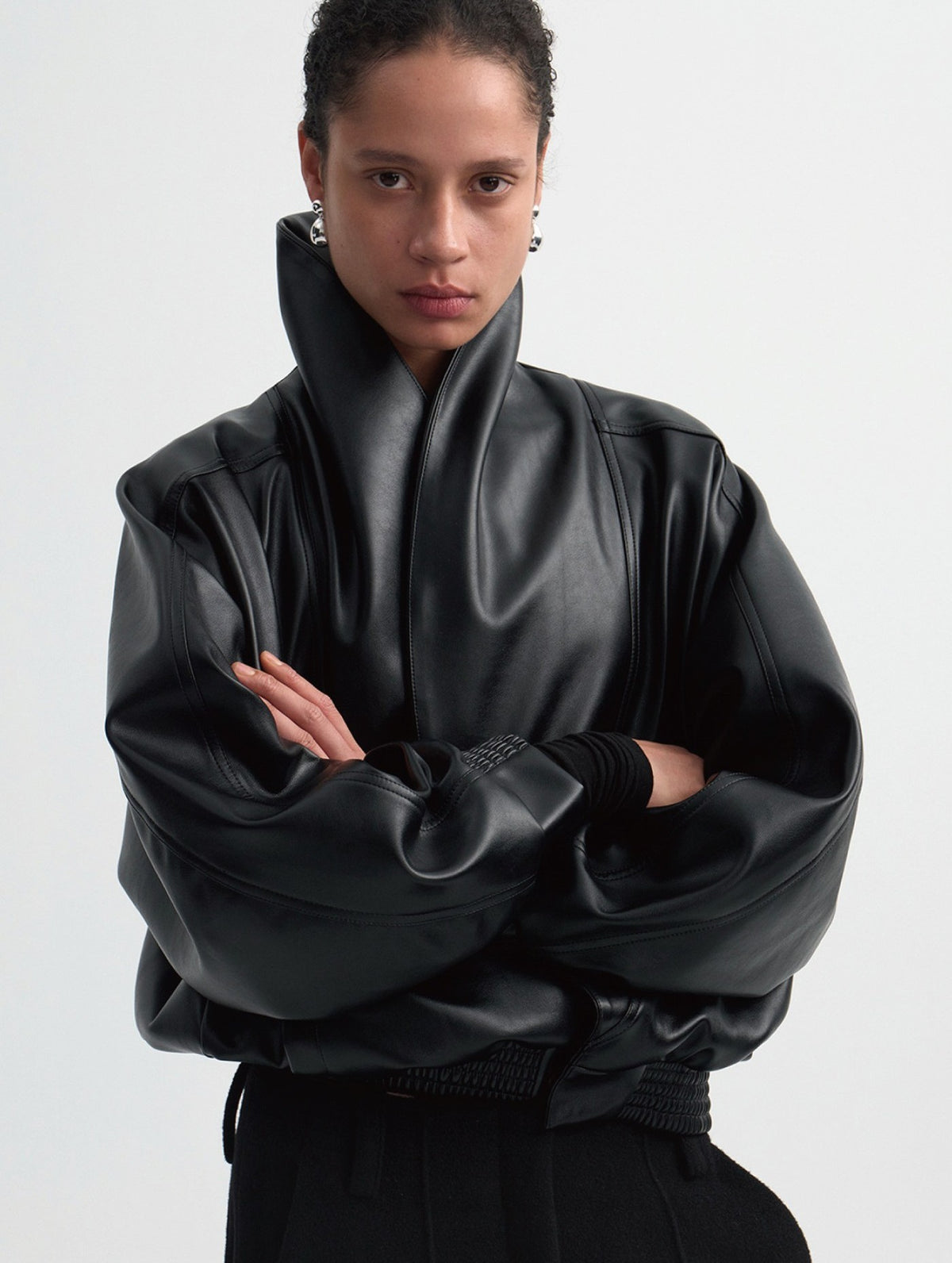 Oversized Faux Leather Jacket