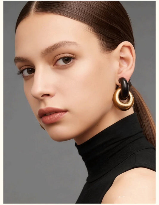Black & Gold Statement Earrings