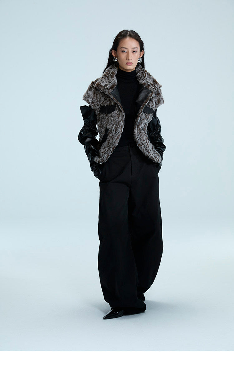 Asymmetric Fur Panel Vest