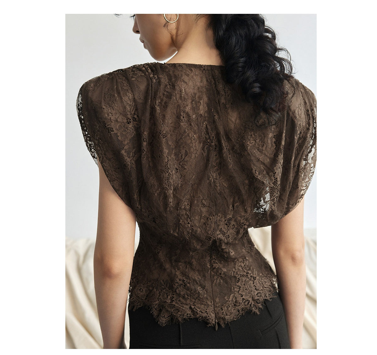 Double Lace V-Neck Top