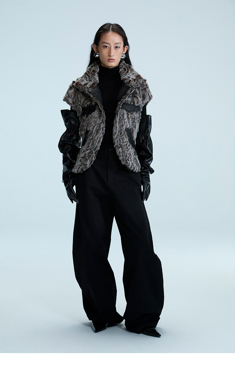 Asymmetric Fur Panel Vest