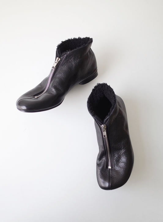 Shearling Zip Ankle Boots