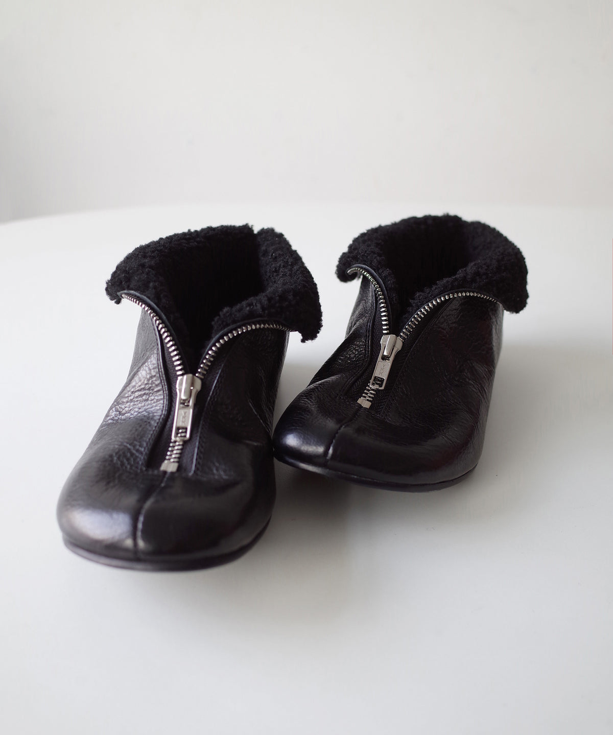 Shearling Zip Ankle Boots