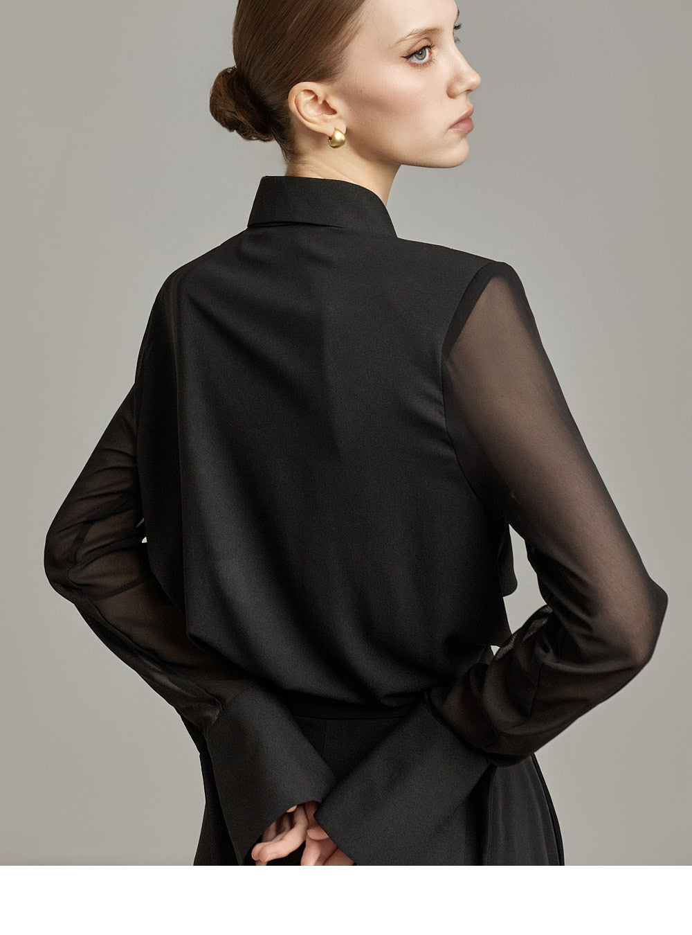 Sheer Layered Design Shirt