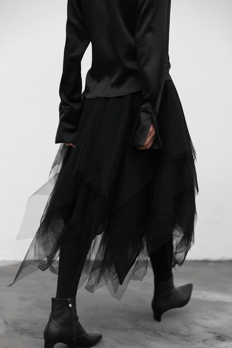 Irregular Layered Tulle Skirt