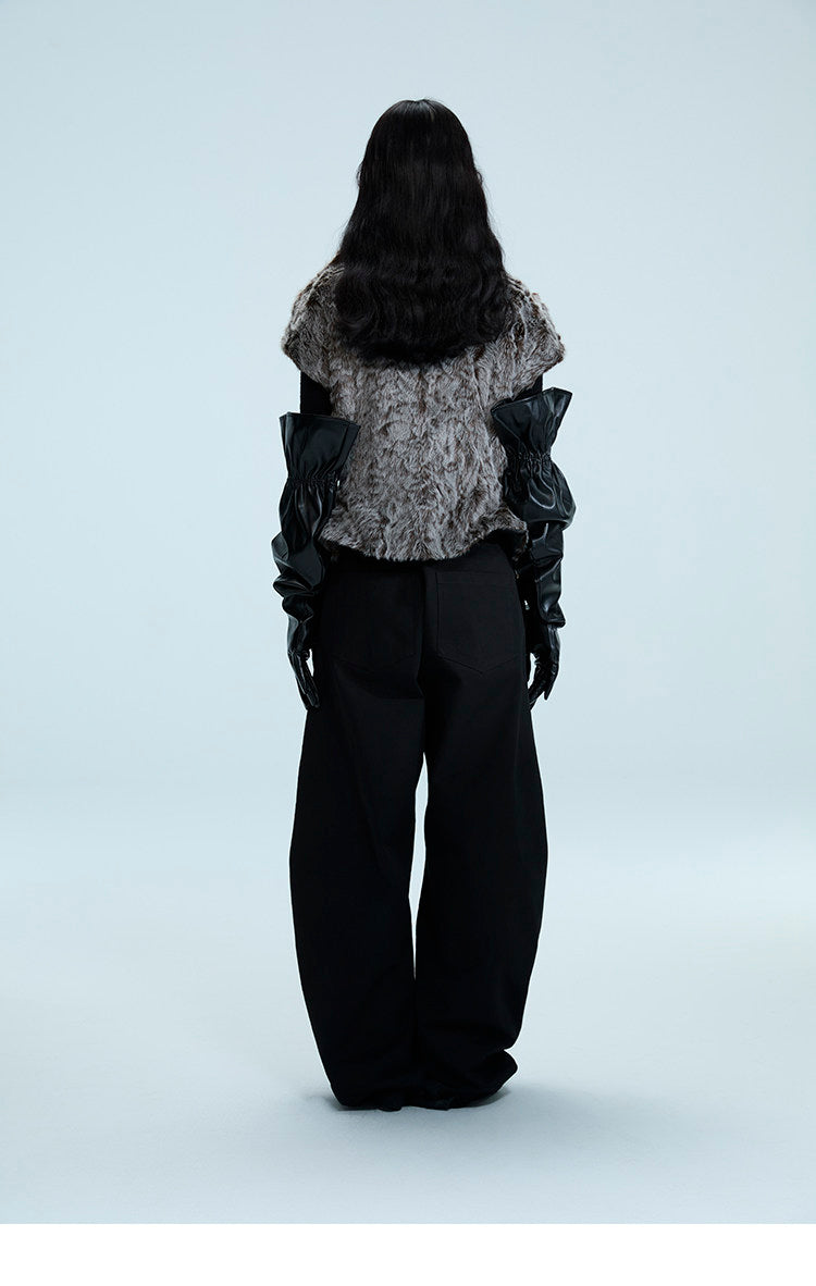 Asymmetric Fur Panel Vest