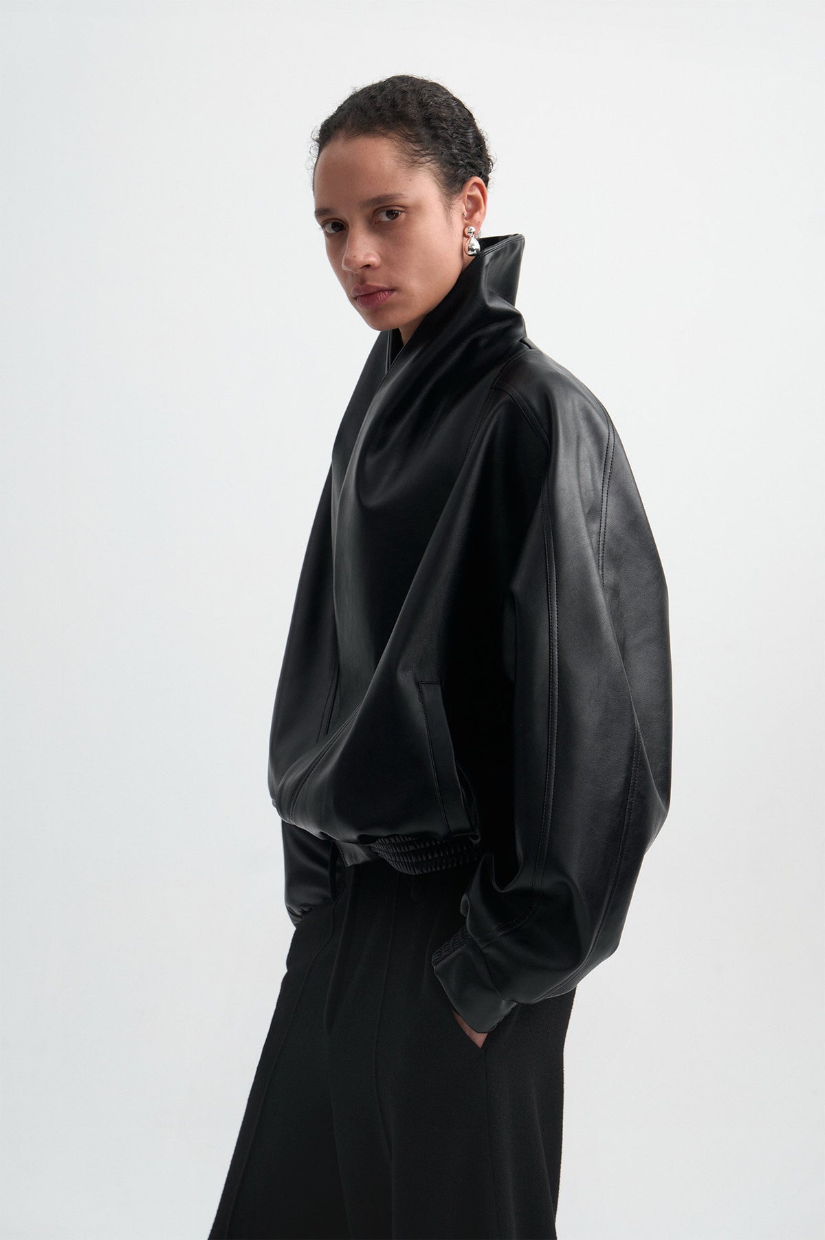 Oversized Faux Leather Jacket