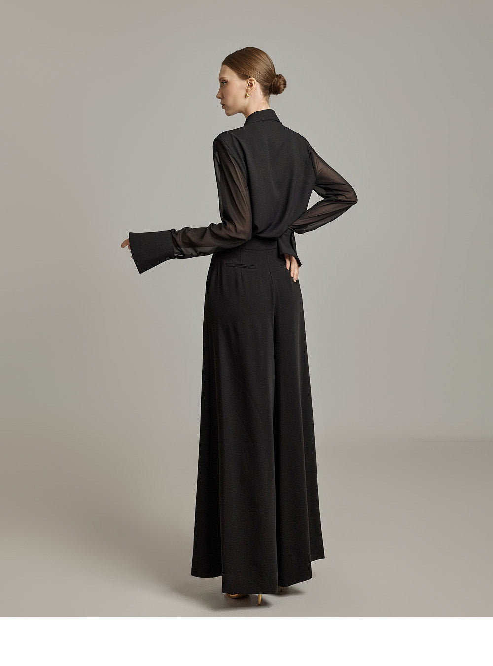 Sheer Layered Design Shirt