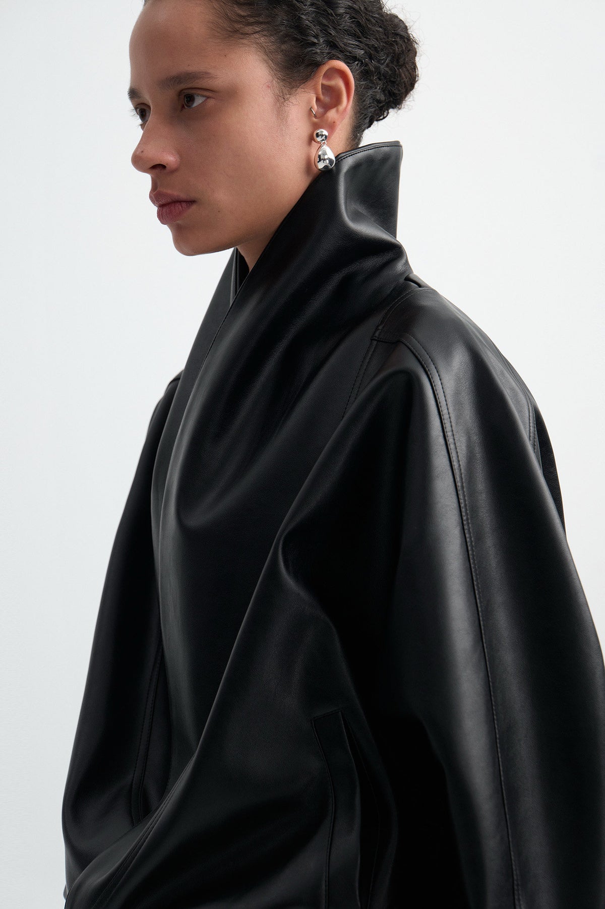 Oversized Faux Leather Jacket