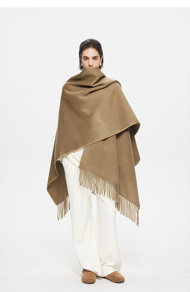 Asymmetric Wool Cape