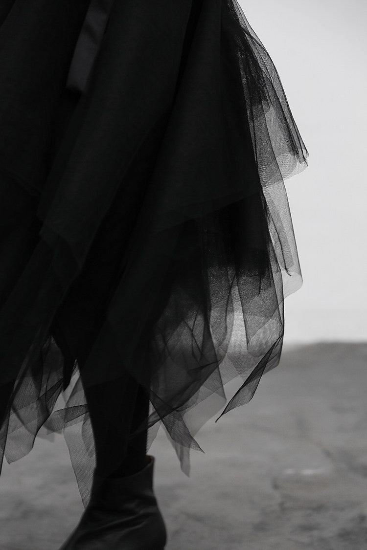 Irregular Layered Tulle Skirt