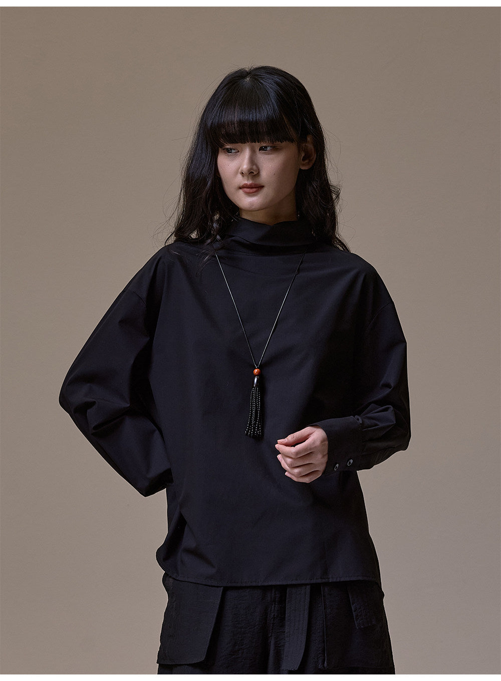 Drape Tie Long Shirt