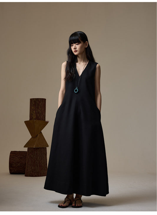 Deep V-Neck Dress