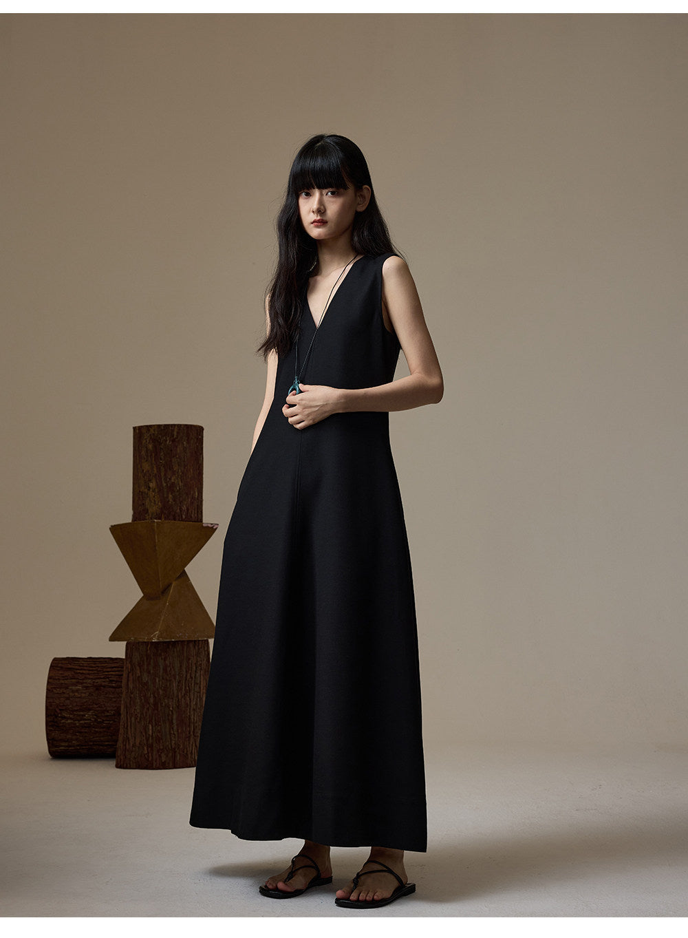 Deep V-Neck Dress