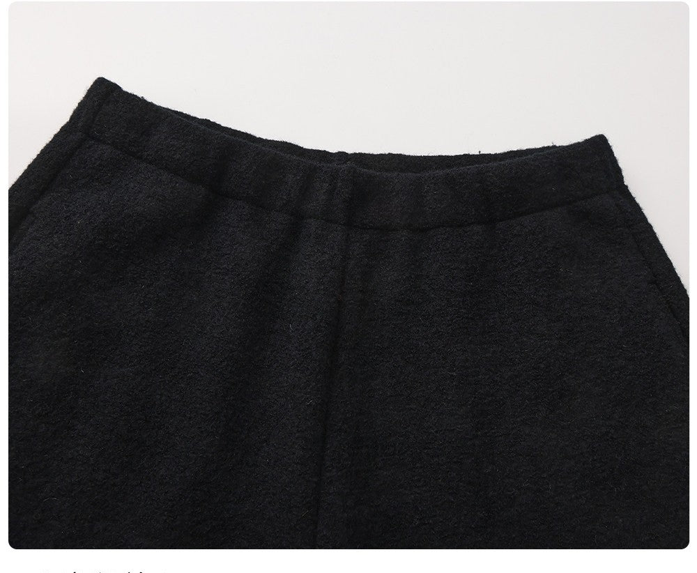 Wide Leg Wool Blend Trousers