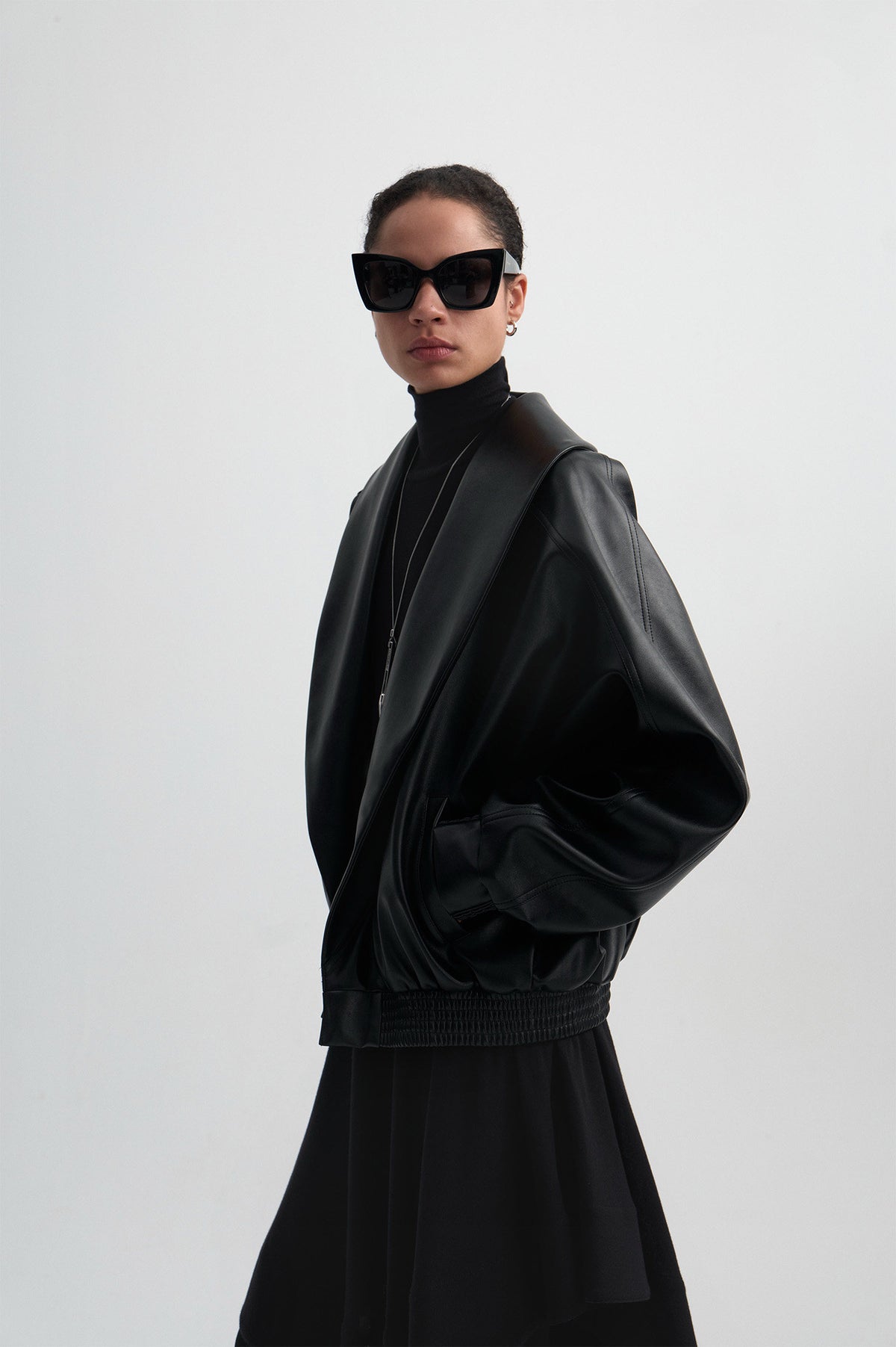 Oversized Faux Leather Jacket