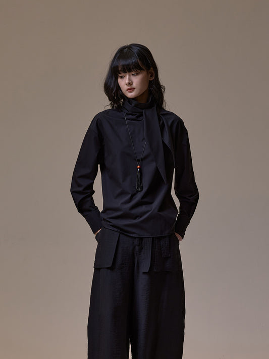 Drape Tie Long Shirt