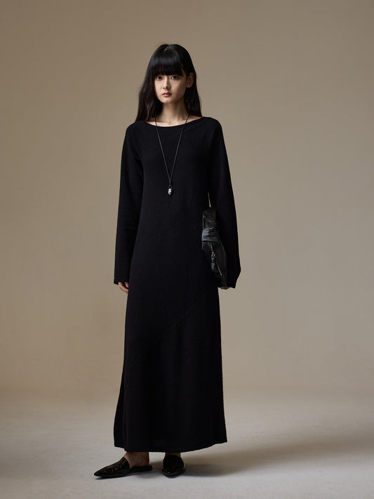 Wool A-Line Long Dress