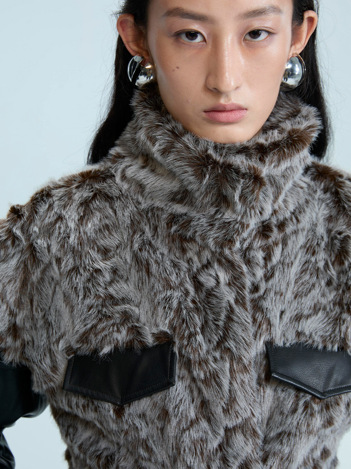 Asymmetric Fur Panel Vest