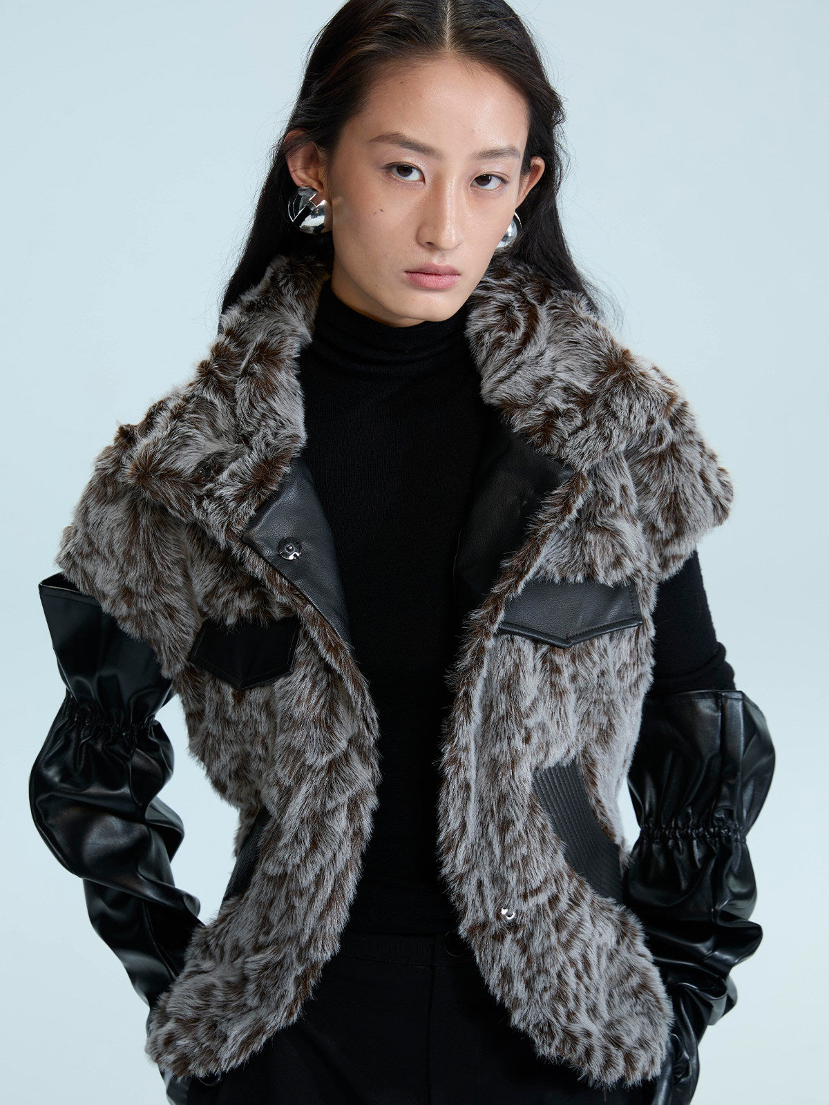 Asymmetric Fur Panel Vest