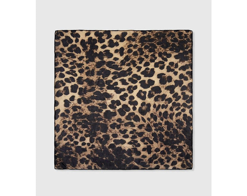 Leopard Silk Long Scarf